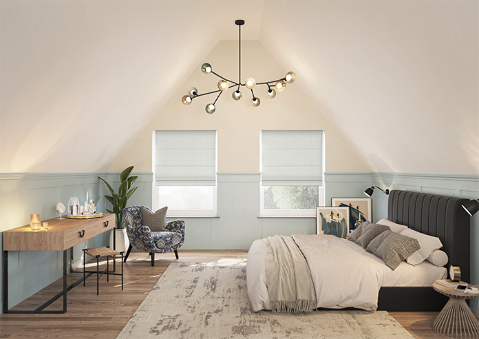 Akoya Faux Silk, Lustre Pure Silver - Roman Blind - Image 8